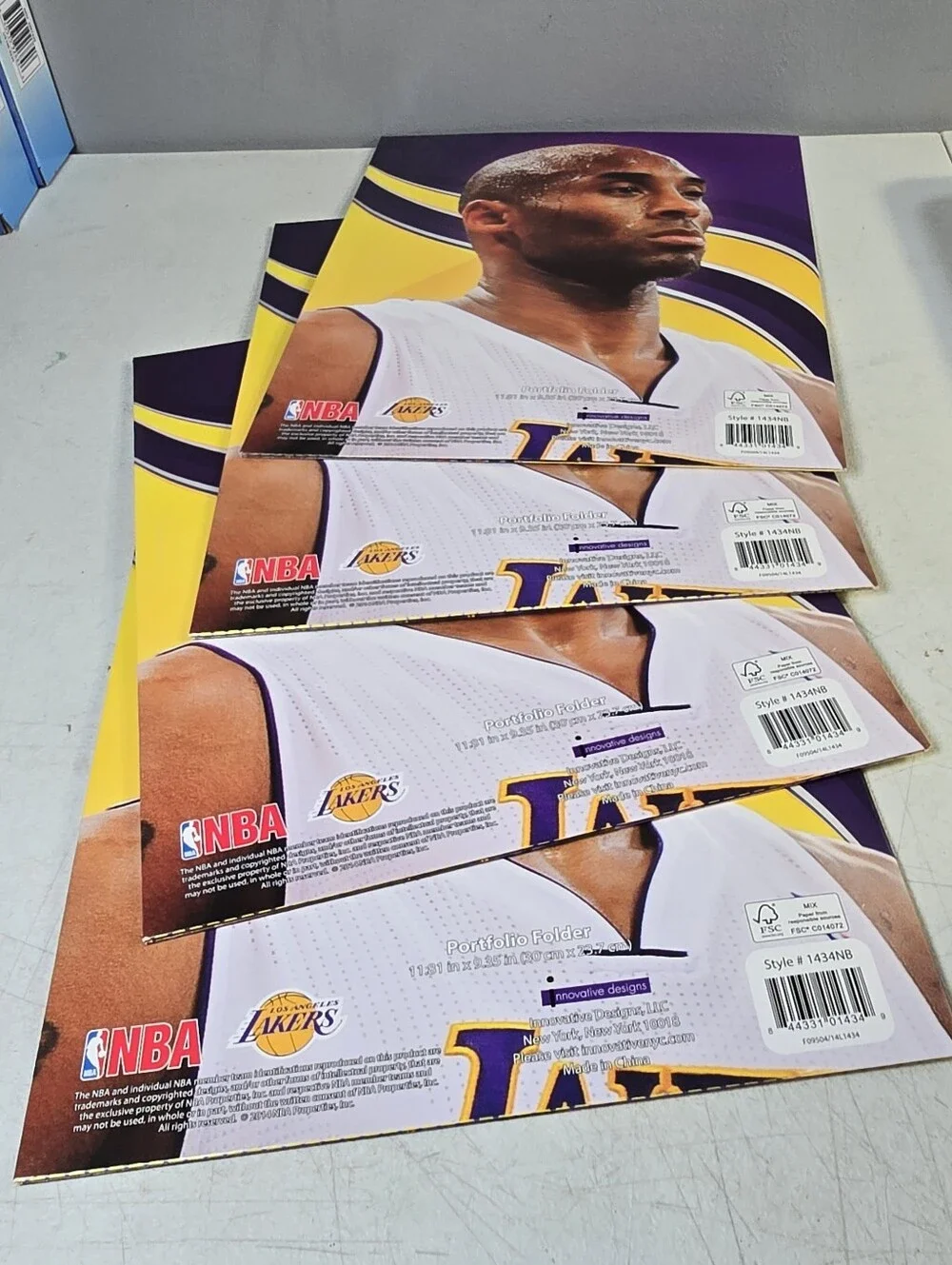 Lot Of 4 Kobe Bryant #24 Los Angeles Lakers 2 Pocket Folder NBA Black Mamba